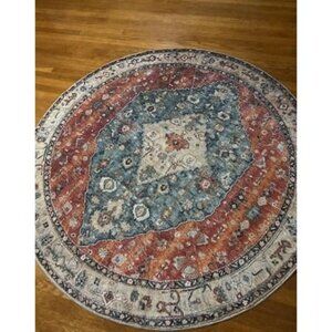 New Boho Tribal Round Rug - 4Ft Soft Bedroom Round Area Rug Entryway Foyer